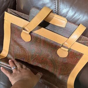 Etro Paisley Tote Bag - Tan and Brown